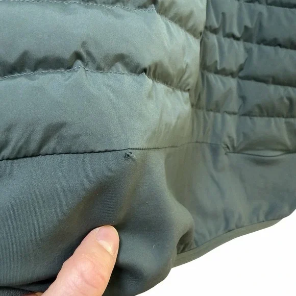 Lululemon Mens Down For It All Goose Down Puffer Jacket Size XXL Army Green FLAW